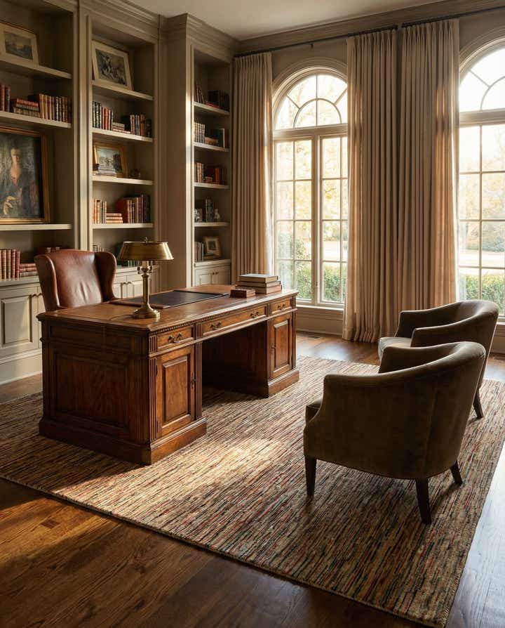 7' 11 x 9' 9 Hand Knotted Modern Ziegler Wool Rug