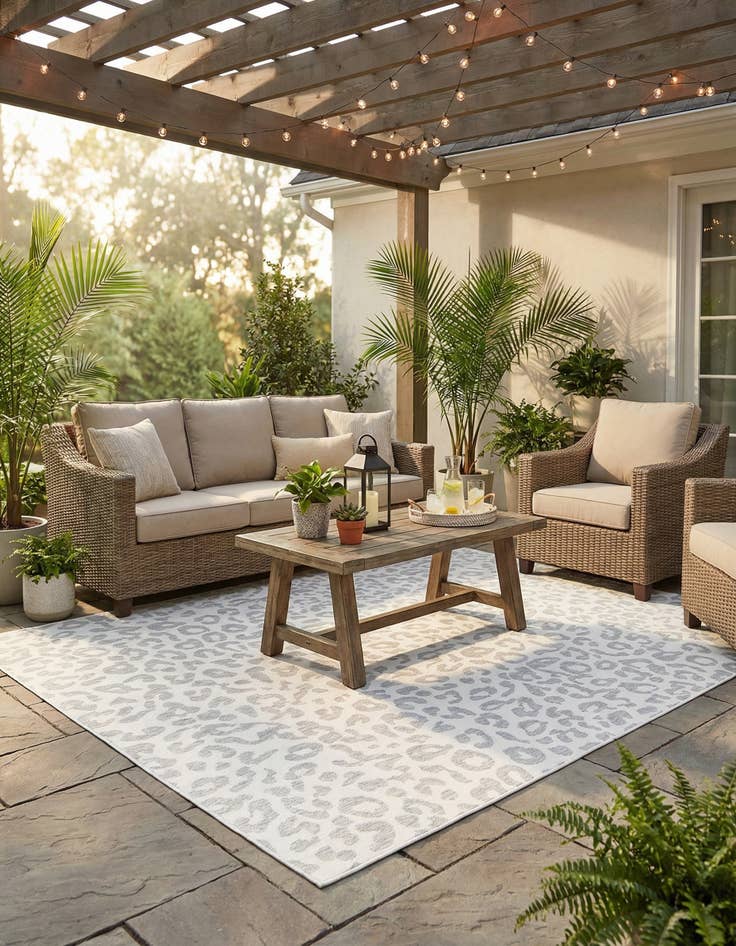 Detail image of 10' x 10'  Washable Safari Indoor / Outdoor Square Rug