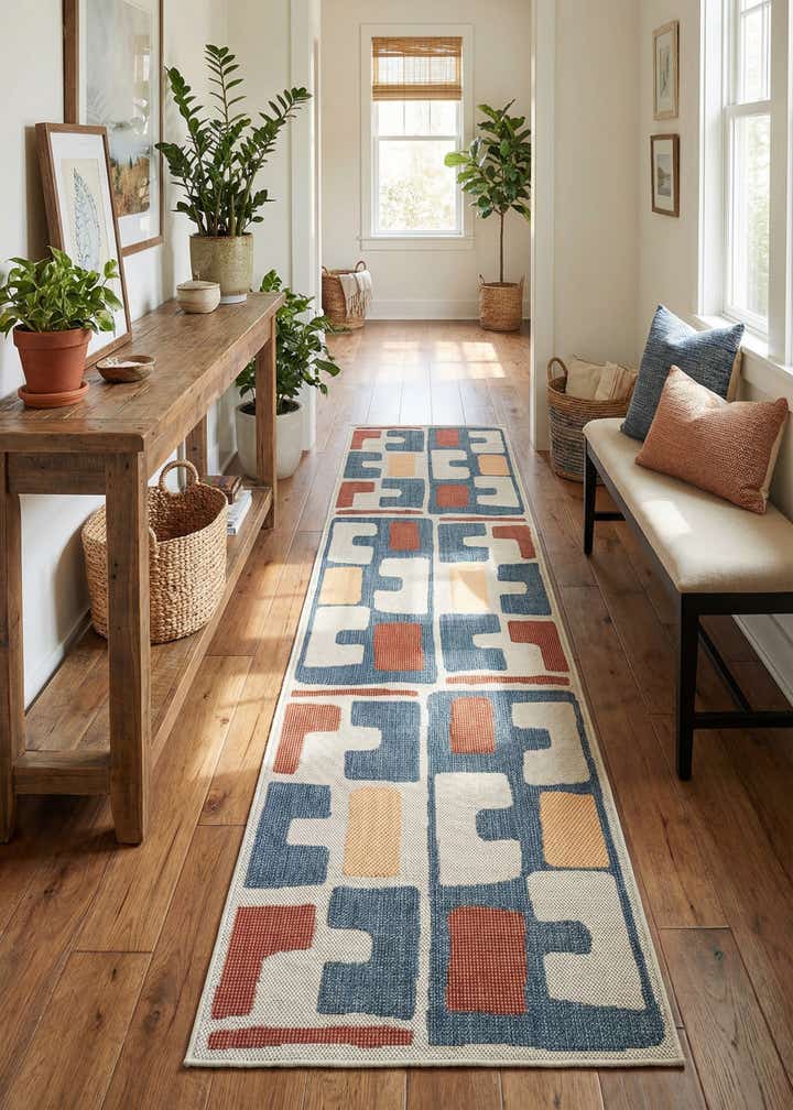 2' 7 x 12' Easy-Clean Baja Indoor / Outdoor Runner Rug
