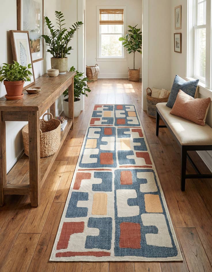 Detail image of 2' 7 x 12'  Washable Baja Indoor / Outdoor Runner Rug