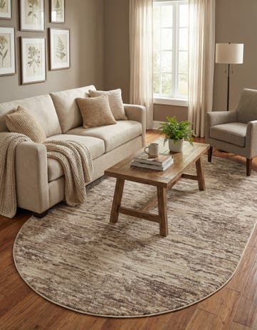 Brown Oasis Oval Rug