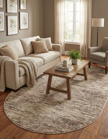 Brown Oasis Oval Rug