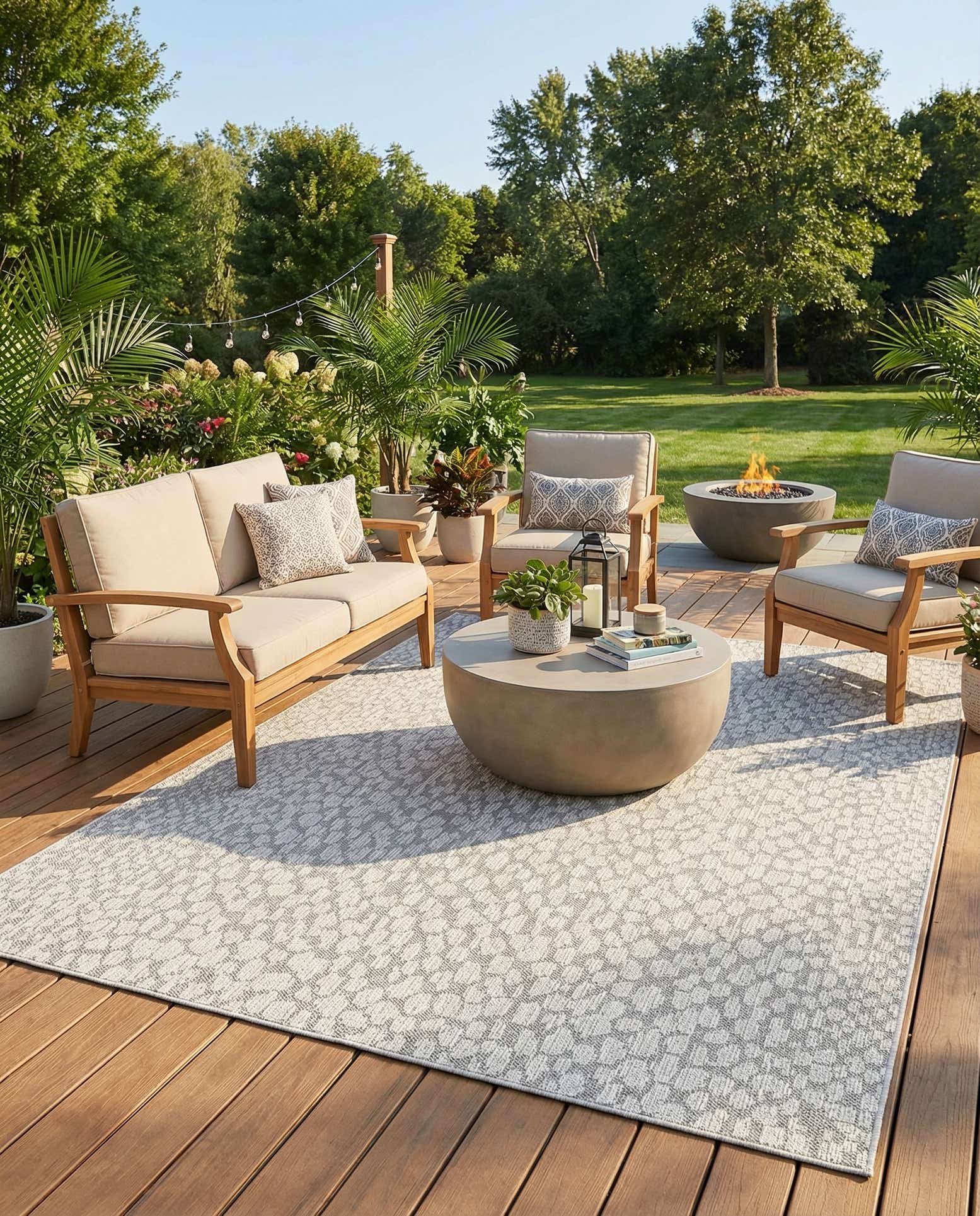 9' x 12' Easy-Clean Safari Indoor / Outdoor Rug
