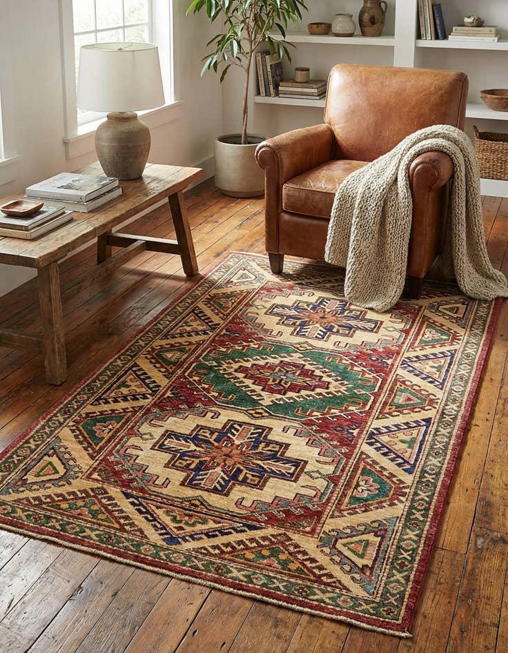 Detail image of 3' x 4' 10  Hand Knotted Kazak Rug