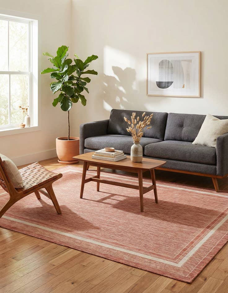 Detail image of 7' 10 x 11'  Washable Border Indoor / Outdoor Rug