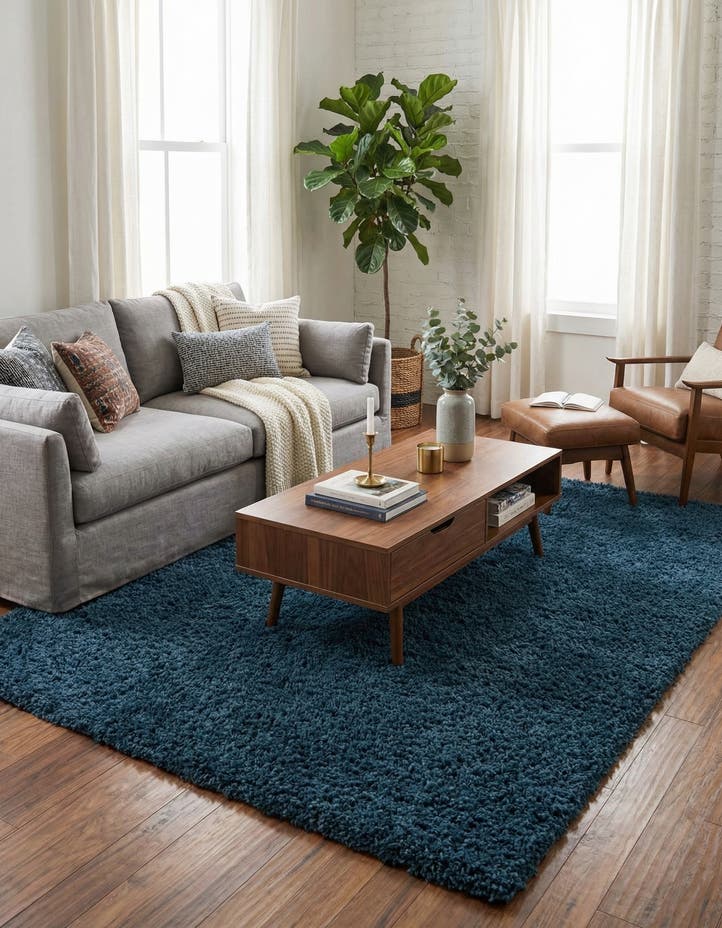 7' x 10' Solid Shag Rug
