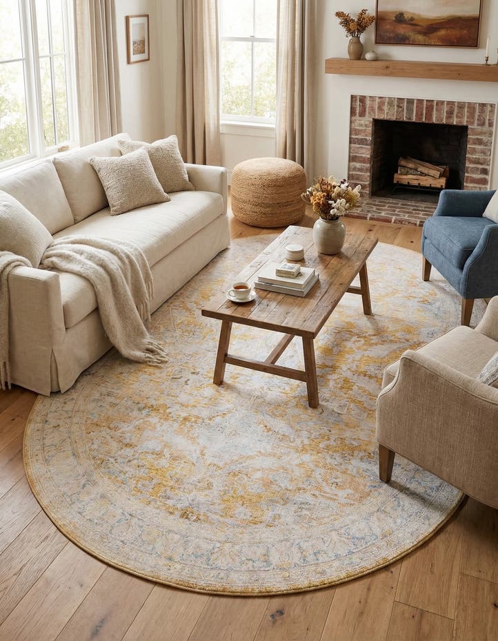 7' 6 x 10' 6 Washable Timeless Oval Rug
