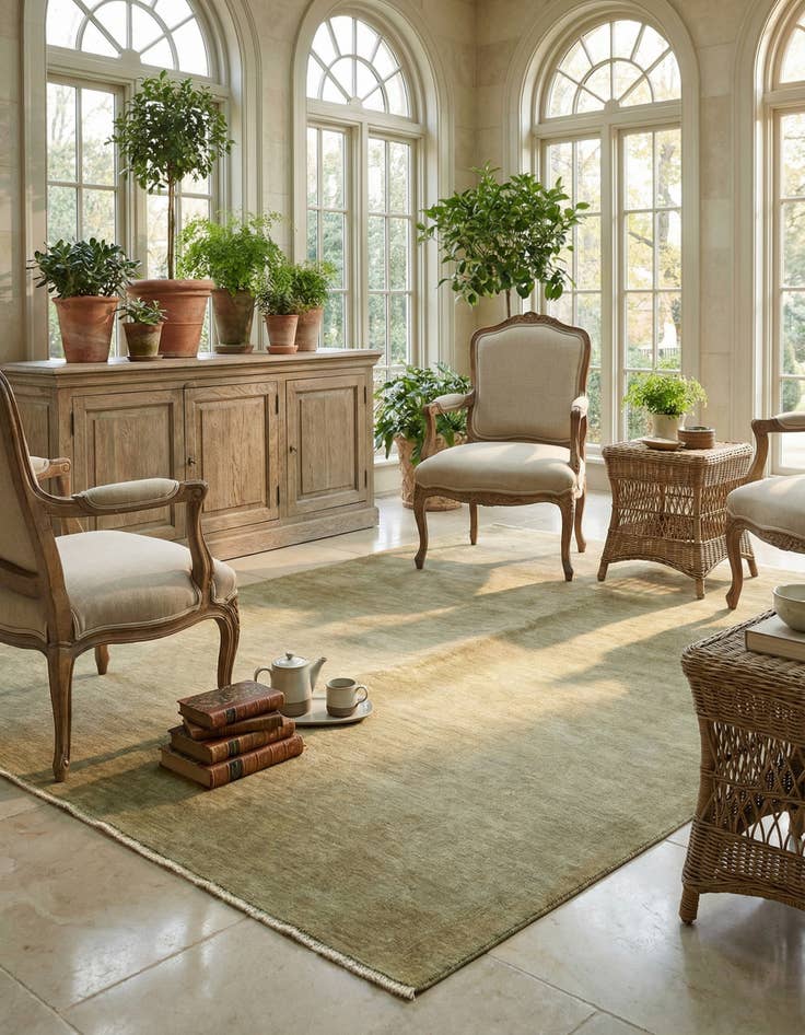 Detail image of 4' 10 x 6' 8  Hand Knotted Over-Dyed Ziegler Rug