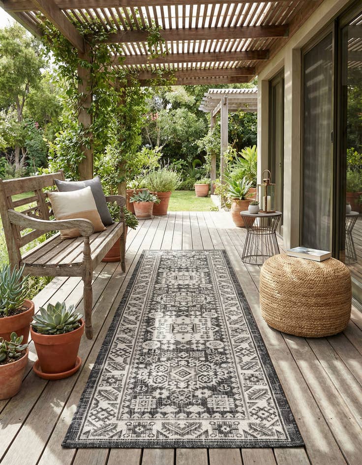 Detail image of 2' x 8' Easy-Clean Aztec Indoor / Outdoor Runner Rug