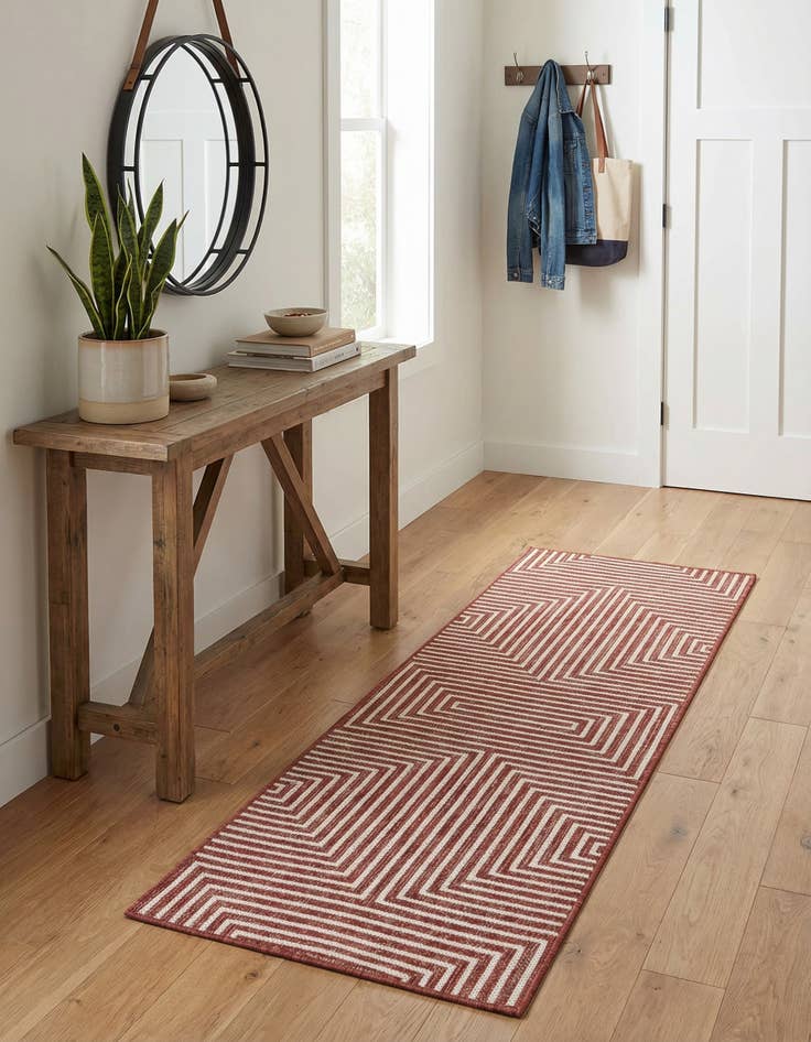 Detail image of  2' x 6'  Washable Modern Indoor / Outdoor Runner Rug
