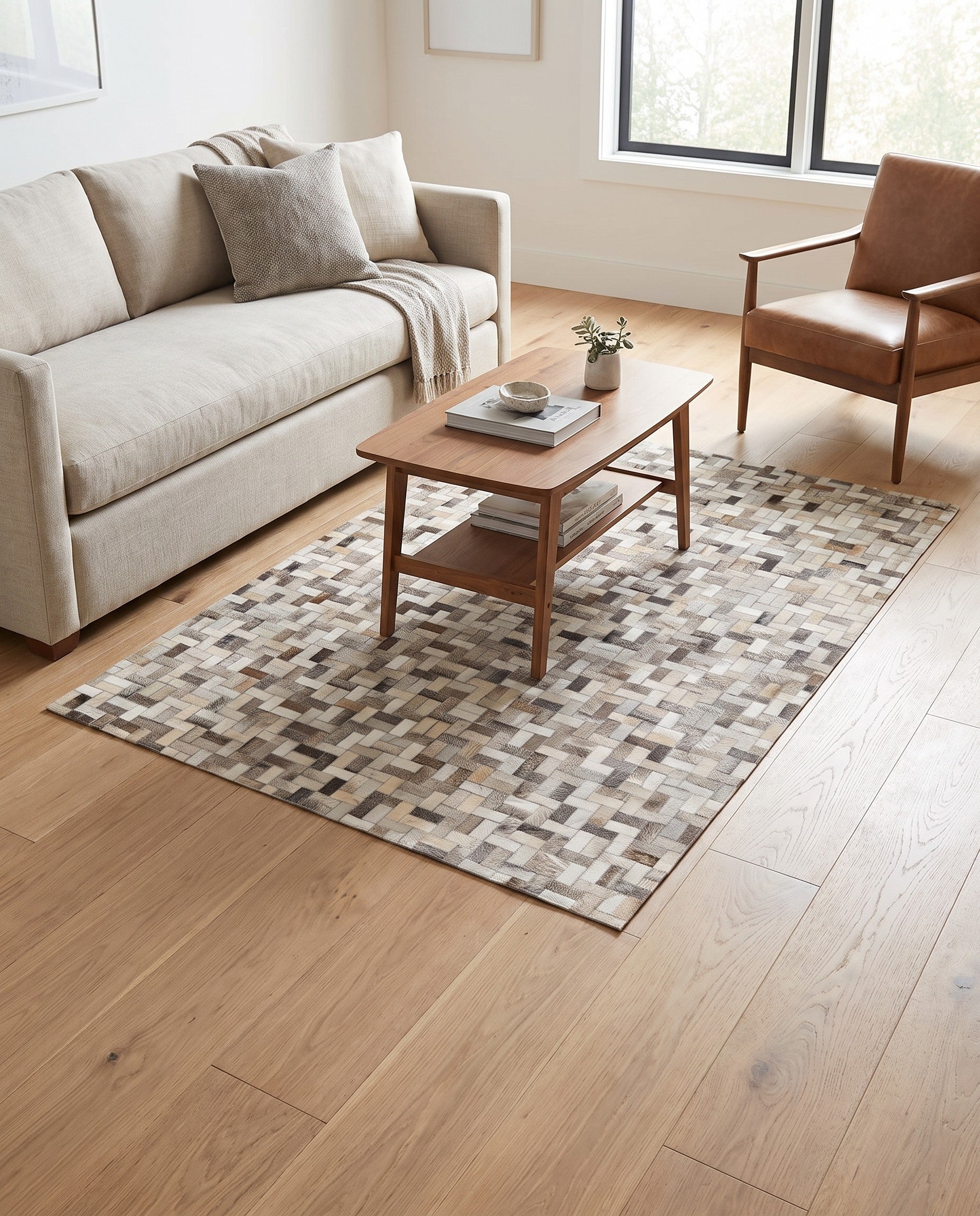 4' 4 x 6' 7 Cowhide Stocks Rug