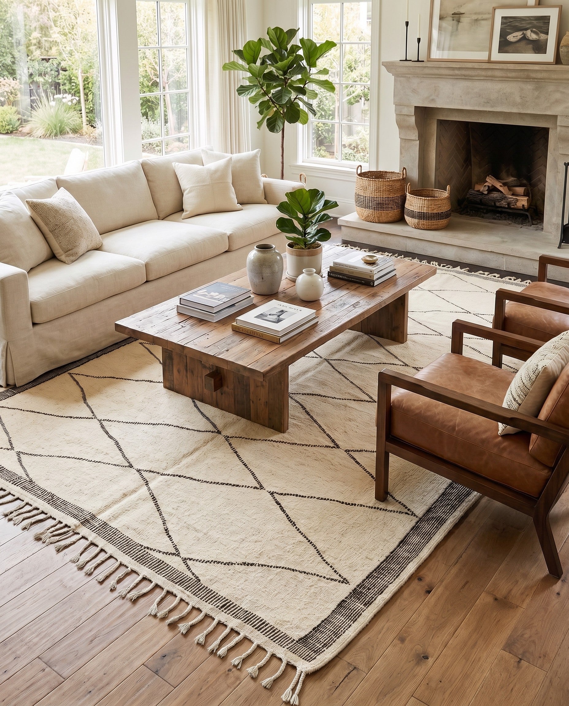 6' 3 x 10' 2 Hand Knotted Moroccan Wool Rug