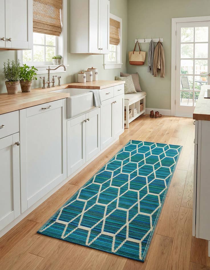 Detail image of 2' x 6'  Washable Vista Breeze Indoor / Outdoor Runner Rug