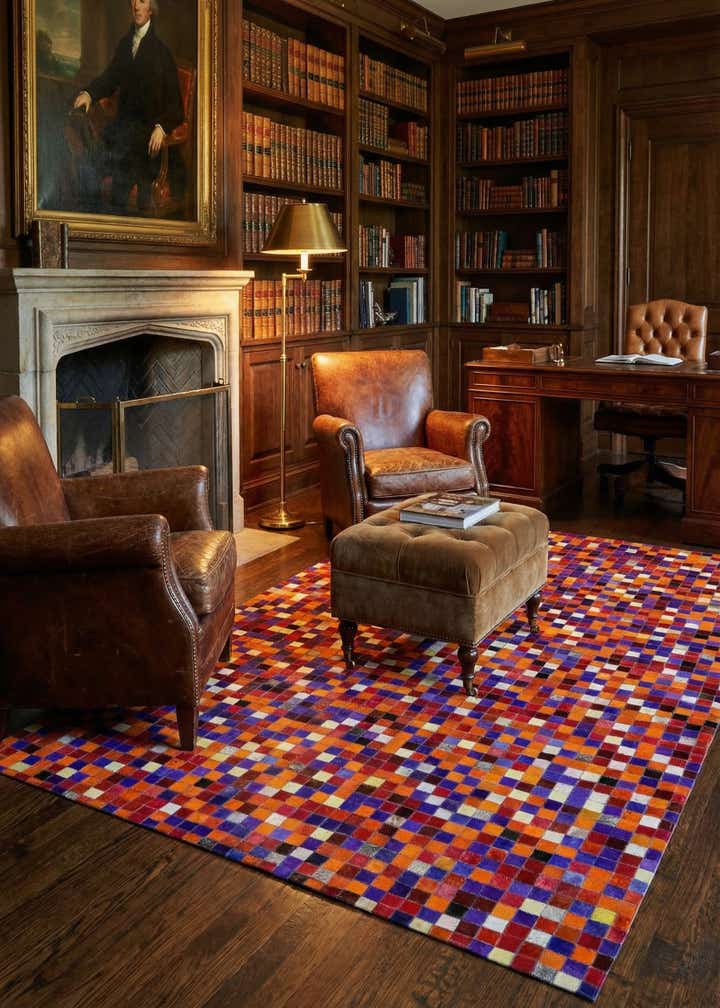 5' 2 x 8' 1 Cowhide - Patchwork Rug