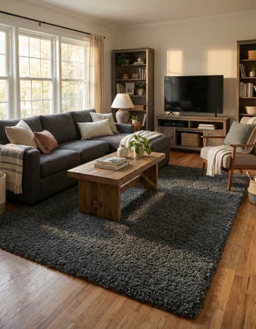 5' 3 x 8' Solid Shag Rug