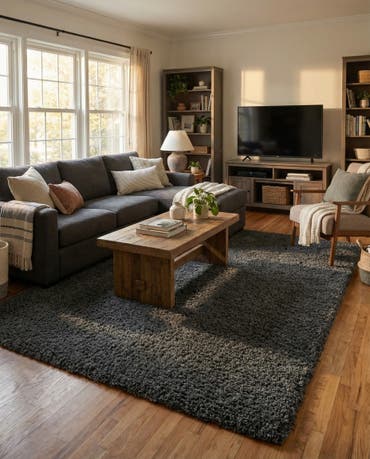  5' 3 x 8' Solid Shag Rug