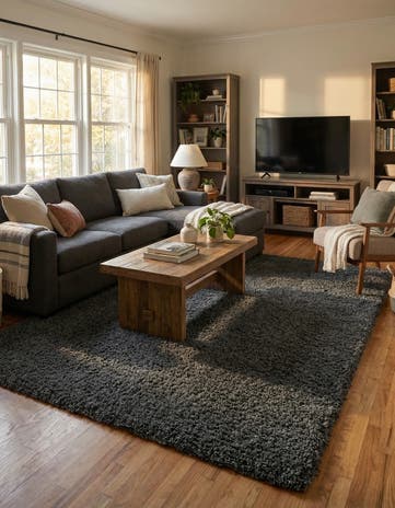 5' 3 x 8' Solid Shag Rug