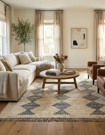 7' x 9' 7 Hand Knotted Moroccan Wool Rug