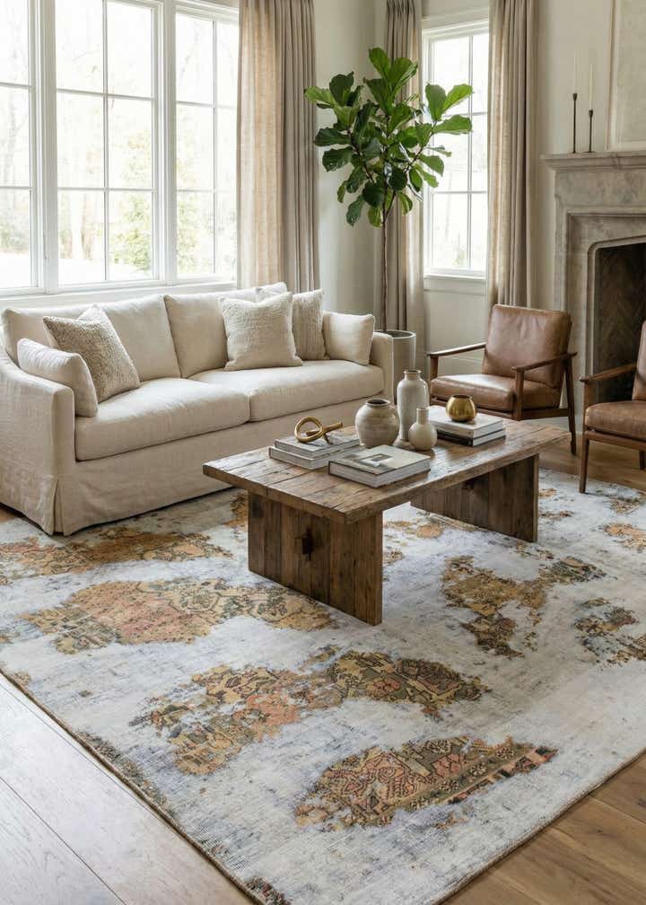 6' x 9' 3 Hand Knotted Ultra Vintage Persian Wool Rug