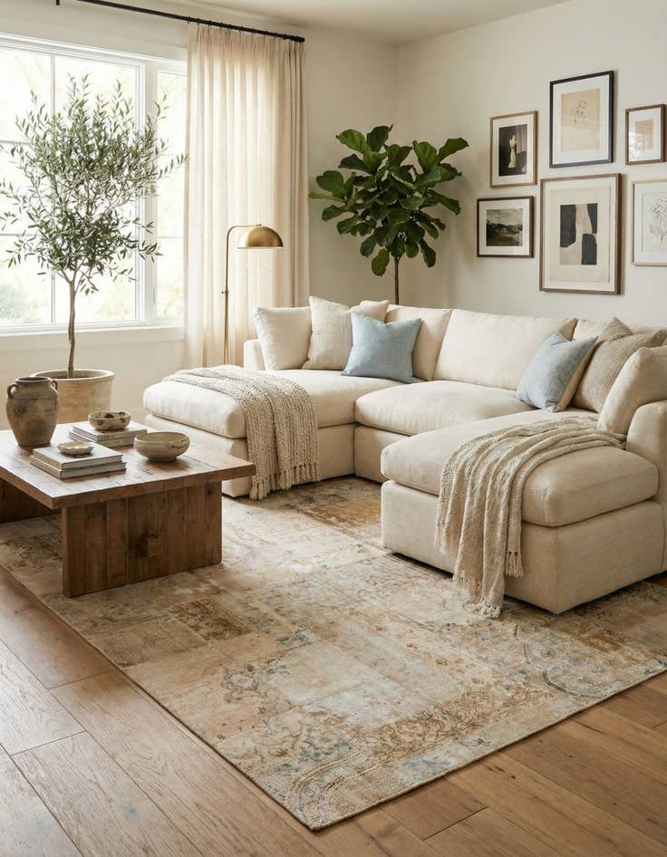 Detail image of 6' 9 x 10'  Hand Knotted Ultra Vintage Persian Wool Rug