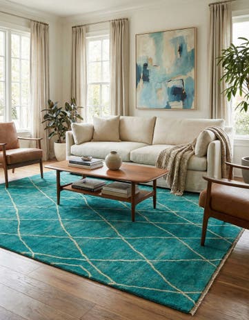 5' 8 x 8' Hand Knotted Darya Wool Rug
