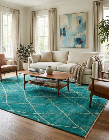5' 8 x 8' Hand Knotted Darya Wool Rug