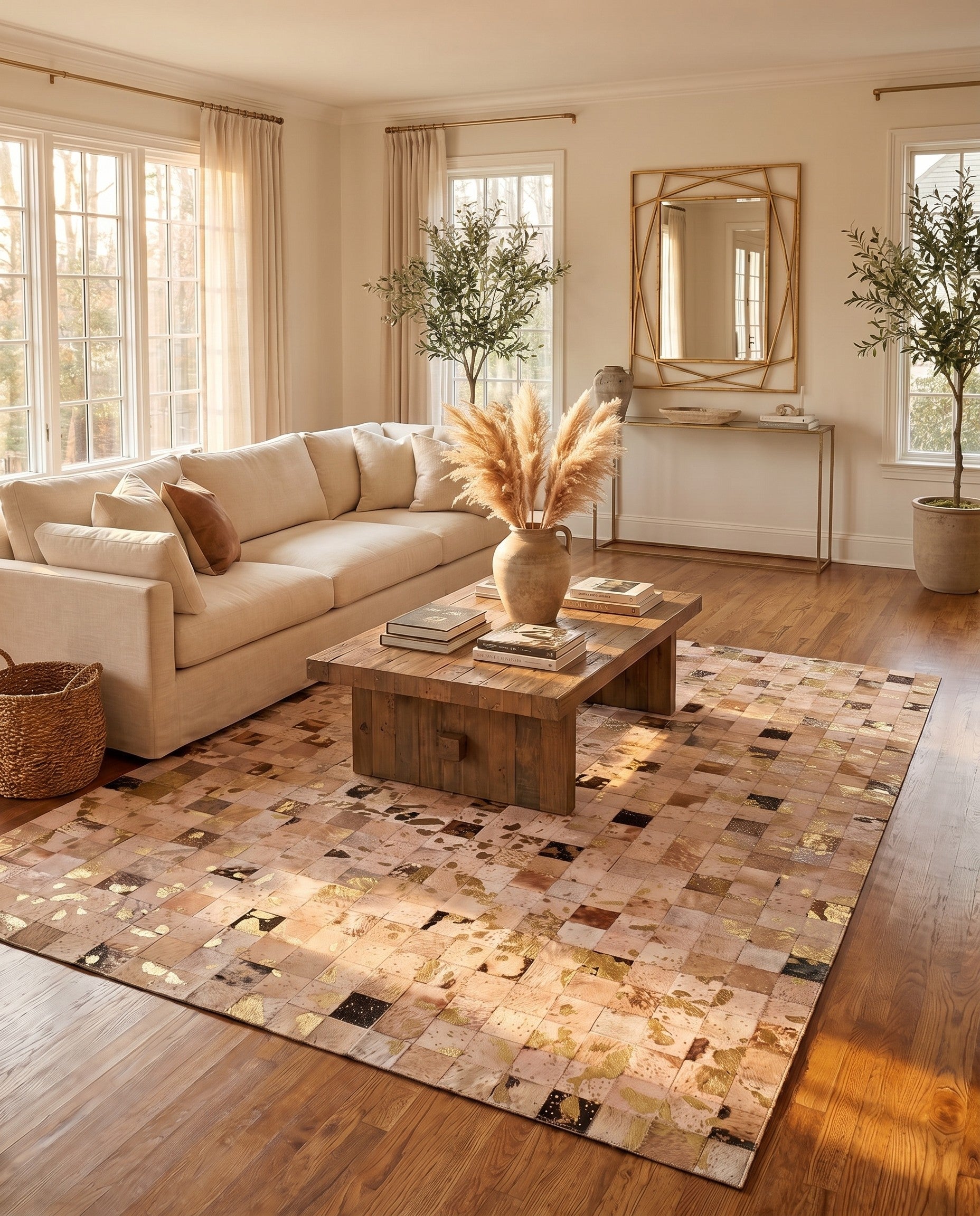 5' 3 x 8' Cowhide - Patchwork Rug