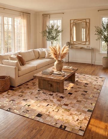 5' 3 x 8' Cowhide - Patchwork Rug