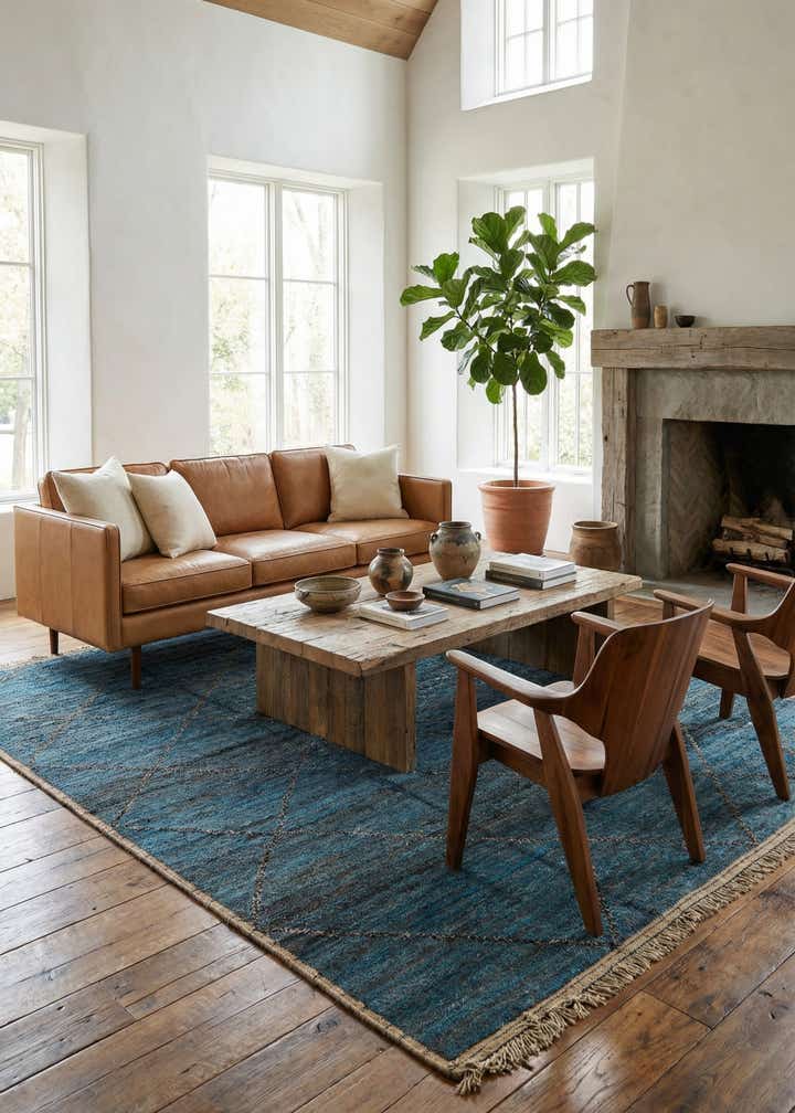 6' 4 x 9' 6 Hand Knotted Moroccan Wool Rug