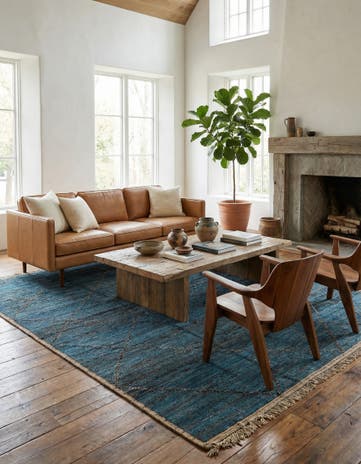 6' 4 x 9' 6 Hand Knotted Moroccan Wool Rug
