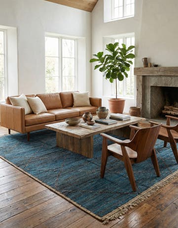 6' 4 x 9' 6 Hand Knotted Moroccan Wool Rug