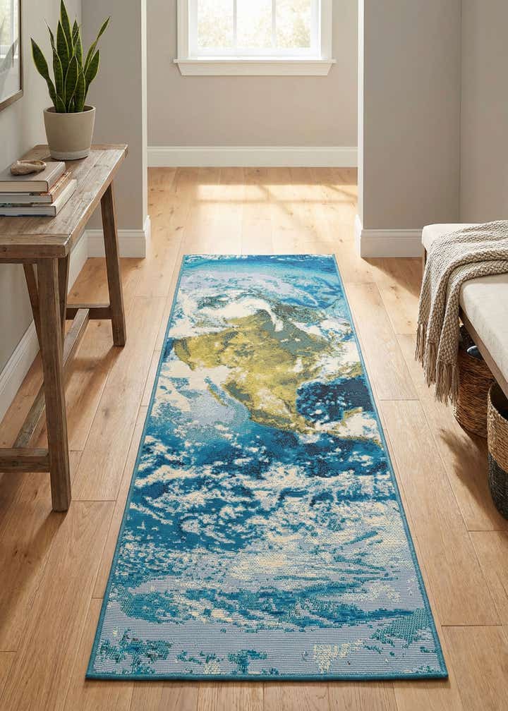 2' x 6' 1 Easy-Clean Modern Indoor / Outdoor Runner Rug