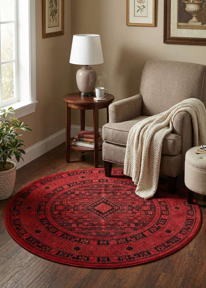 5' 3 x 5' 3 Bokhara Round Rug