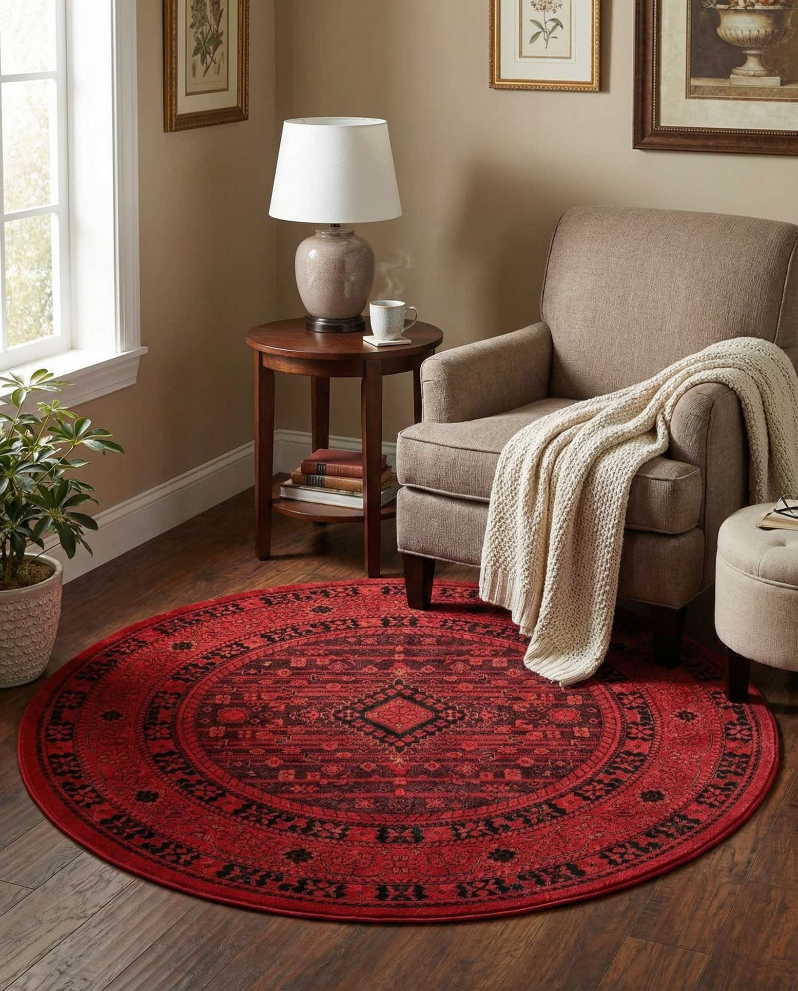 5' 3 x 5' 3 Bokhara Round Rug