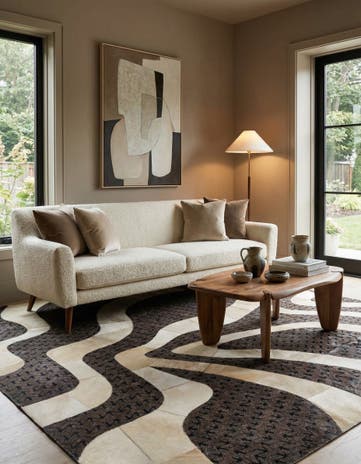 5' x 8' Cowhide Leather Rug