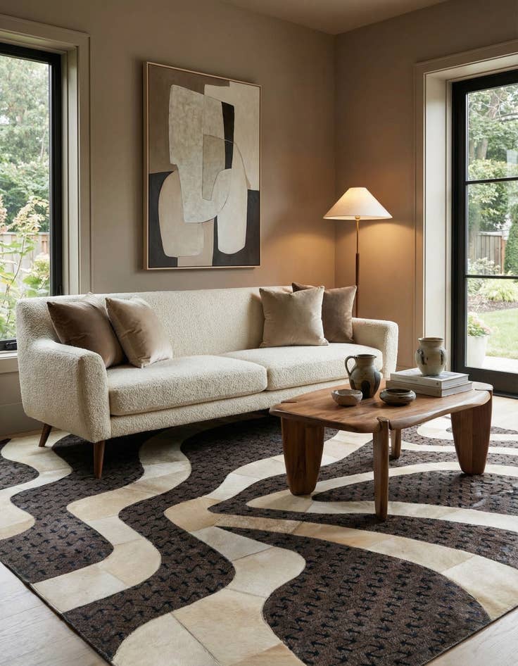 Detail image of 5' x 8' Cowhide Leather Rug