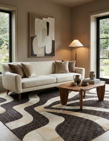 5' x 8' Cowhide Leather Rug
