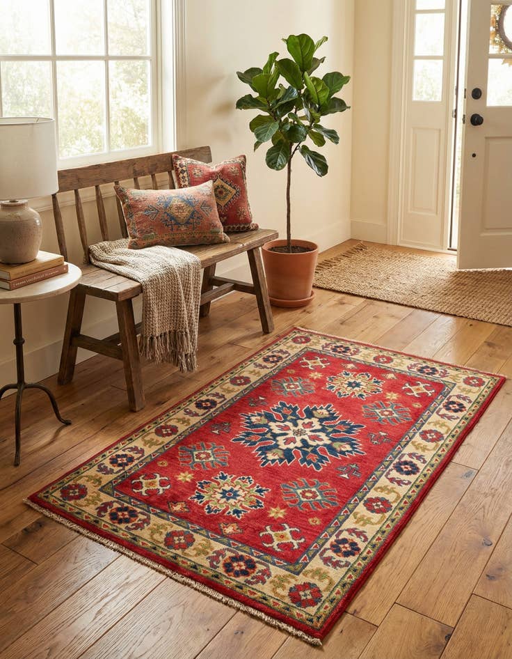 Detail image of 2' 8 x 4' 1  Hand Knotted Kazak Rug