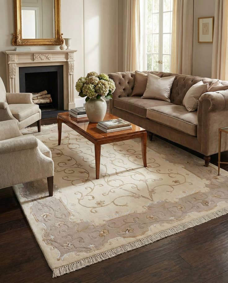 Detail image of 5' 8 x 8' Hand Knotted Darya Rug