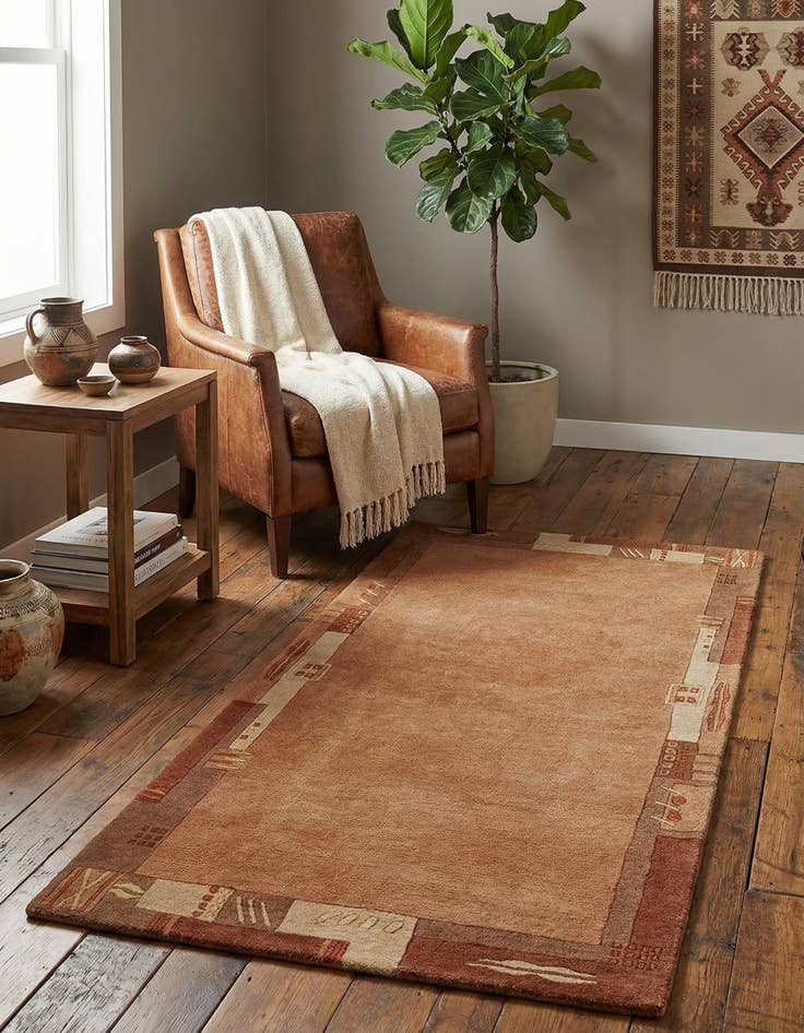 Detail image of 2' 4 x 4' 7  Hand Knotted Nepal Wool Rug