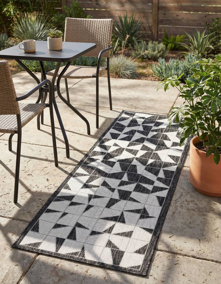 Detail image of 2' x 5' 3  Washable Modern Indoor / Outdoor Runner Rug