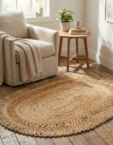3' 1 x 5' 1 Handmade Braided Jute Oval Rug