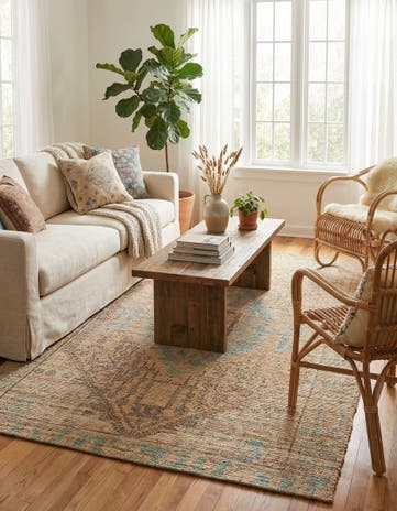 5' 3 x 8' Hand Woven Chenille Jute Rug
