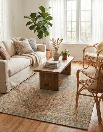 5' 3 x 8' Hand Woven Chenille Jute Rug