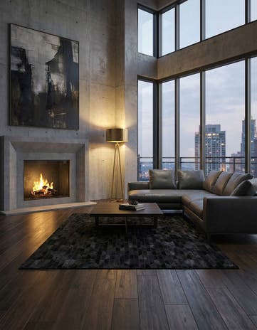 5' 2 x 8' Cowhide Leather Rug