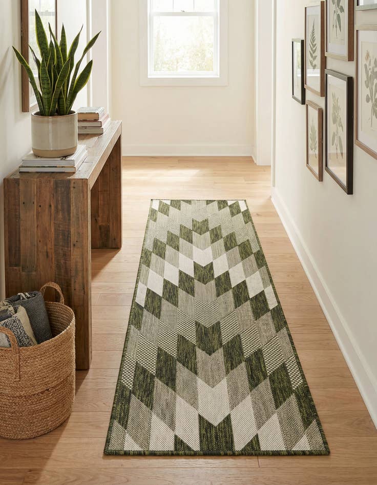 Detail image of  2' x 6'  Washable Modern Indoor / Outdoor Runner Rug