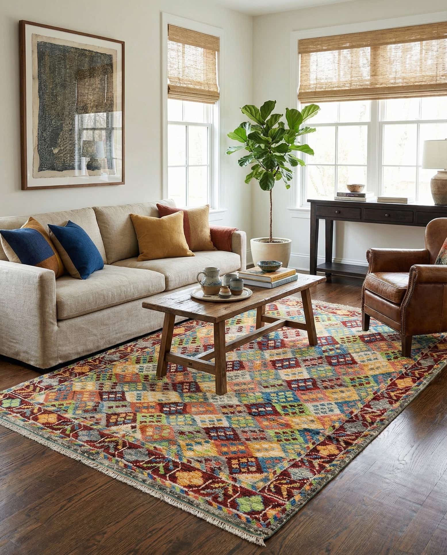 4' 10 x 7' 6 Hand Knotted Darya Wool Rug