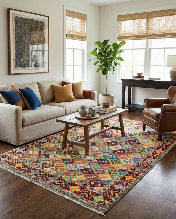 4' 10 x 7' 6 Hand Knotted Darya Wool Rug