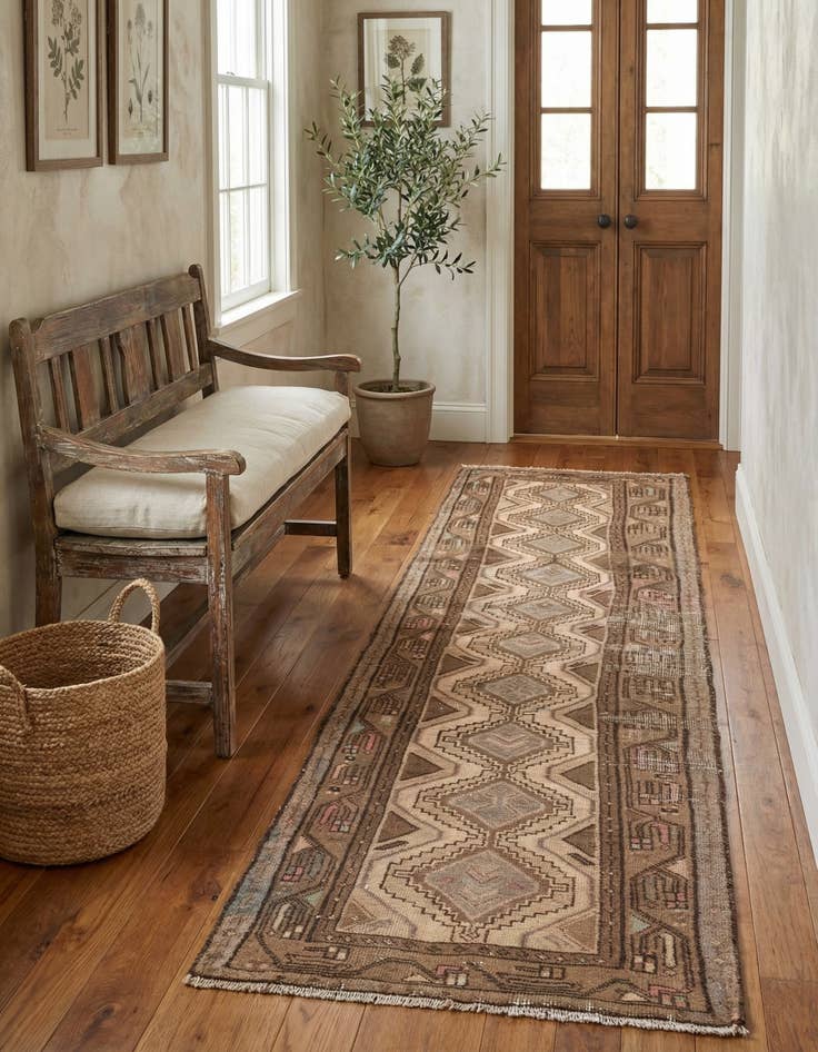 Detail image of 2' 6 x 9' 10  Hand Knotted Ultra Vintage Persian Wool Runner Rug