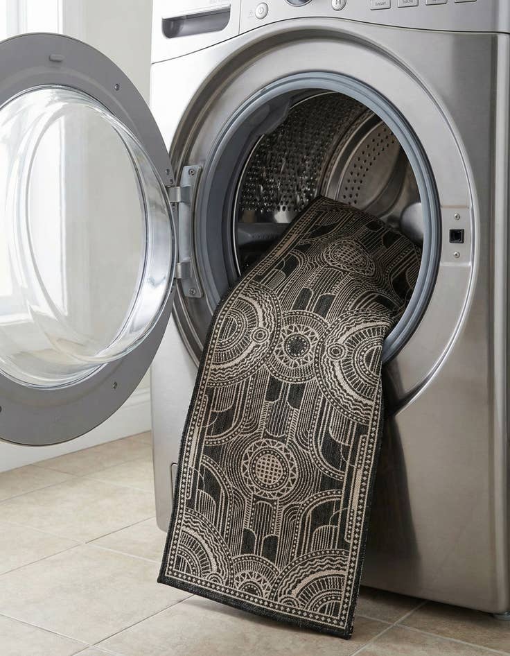 Detail image of  2' 7 x 12'  Washable Traditional Indoor / Outdoor Runner Rug